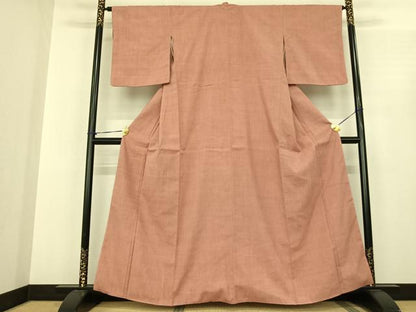 平和屋着物●本場結城紬　重要無形文化財　色無地　ときがら茶色　正絹　逸品　AABF0348fy