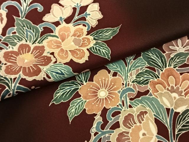 平和屋着物●訪問着　友禅　草花文　暈し染め　正絹　逸品　AABF0356fy