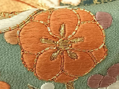 平和屋着物●豪華黒留袖　駒刺繍　熨斗花文　金彩　正絹　逸品　未使用　AABF0358fy