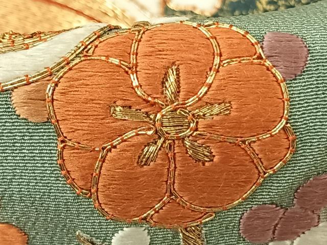 平和屋着物●豪華黒留袖　駒刺繍　熨斗花文　金彩　正絹　逸品　未使用　AABF0358fy