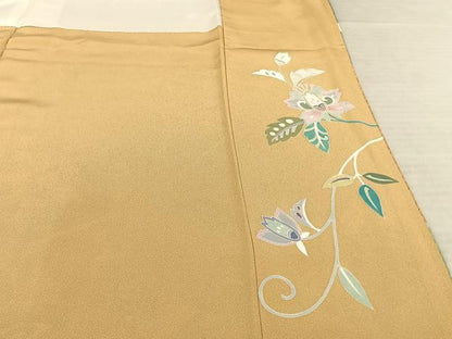平和屋着物●訪問着　友禅　枝花文　正絹　逸品　AABF0359fy