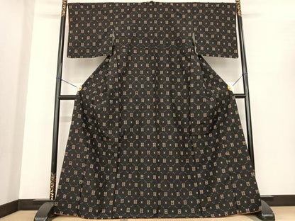 平和屋着物●上質な紬　琉球絣　正絹　逸品　AABF0364fy