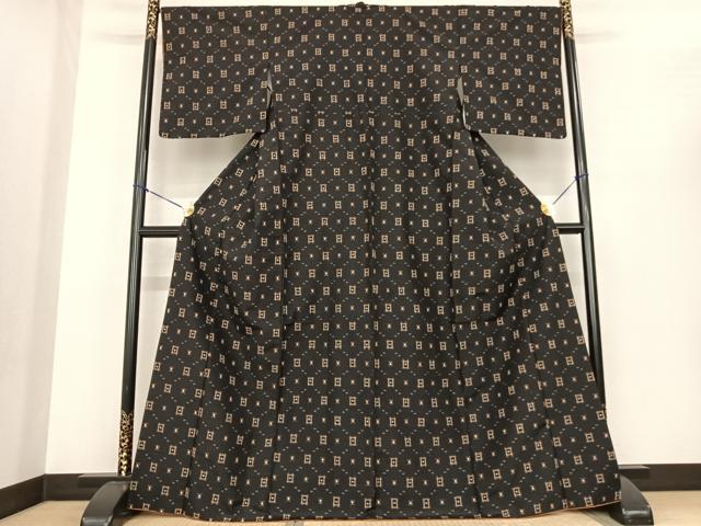 平和屋着物●上質な紬　琉球絣　正絹　逸品　AABF0364fy