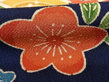 平和屋着物●豪華振袖　型染め　風景花文　正絹　逸品　AABF0365fy