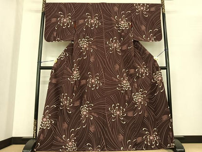 平和屋着物●夢工房　小紋　舞花文　洗える着物　AABF0366fy