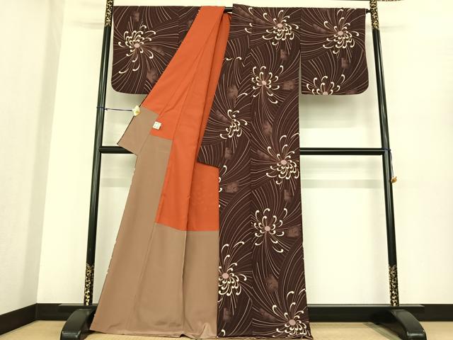 平和屋着物●夢工房　小紋　舞花文　洗える着物　AABF0366fy