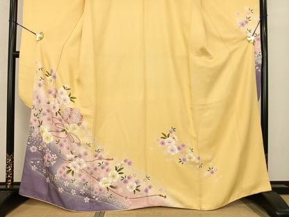 平和屋着物●豪華振袖　小槌　舞花文　暈し染め　金彩　正絹　逸品　AABF0371fy