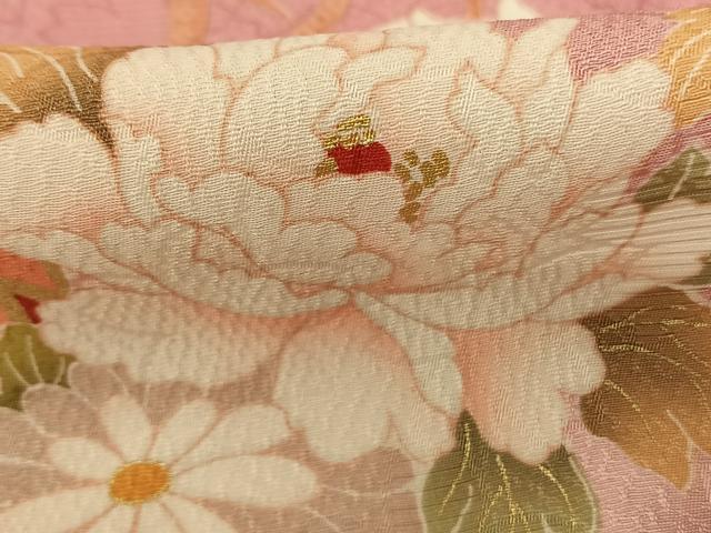 平和屋着物●豪華振袖　草花毬文　暈し染め　金彩　正絹　逸品　AABF0375fy