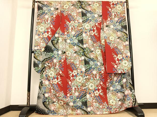 平和屋着物●豪華振袖　辻が花　金彩　正絹　逸品　AABF0376fy
