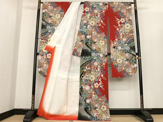 平和屋着物●豪華振袖　辻が花　金彩　正絹　逸品　AABF0376fy