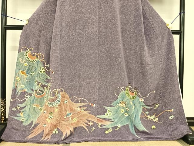 平和屋着物●訪問着　友禅　駒刺繍　宝尽くし　蓑　銀糸　金彩　正絹　逸品　AABF0382fy