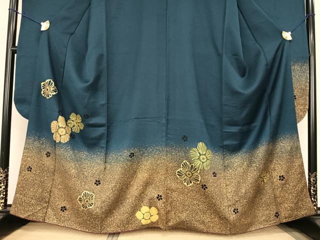 平和屋着物●豪華振袖 舞花文 金彩 正絹 逸品 AABF0387fy