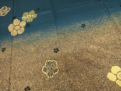 平和屋着物●豪華振袖 舞花文 金彩 正絹 逸品 AABF0387fy