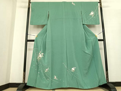 平和屋着物●訪問着 枝花文 正絹 逸品 AABF0391fy