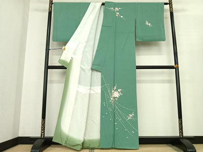 平和屋着物●訪問着 枝花文 正絹 逸品 AABF0391fy