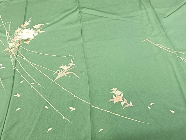平和屋着物●訪問着 枝花文 正絹 逸品 AABF0391fy