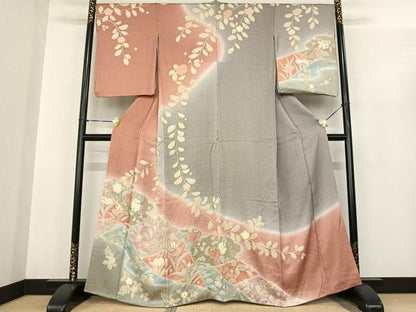 平和屋着物●訪問着　絞り　辻が花　暈し染め　正絹　逸品　AABF0398fy