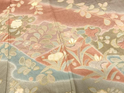 平和屋着物●訪問着　絞り　辻が花　暈し染め　正絹　逸品　AABF0398fy