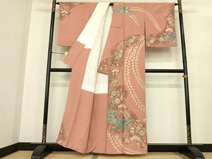 平和屋着物●十日町　名門　滝泰謹製　訪問着　絞り　辻が花　銀彩　正絹　逸品　AABF0399fy