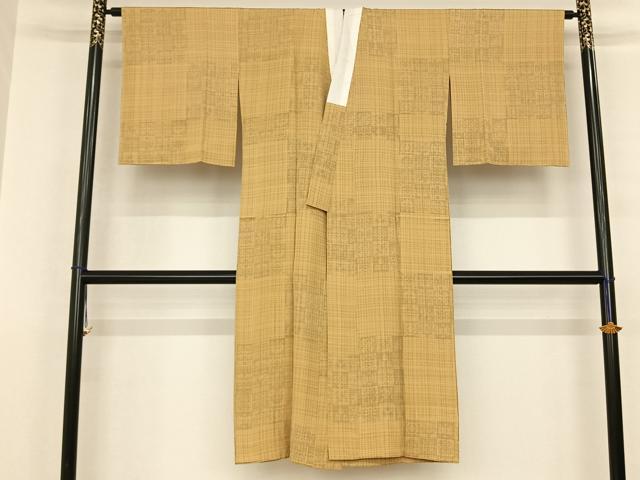 平和屋着物○長襦袢 無双仕立て 市松宝尽くし文様 正絹 逸品 未使用