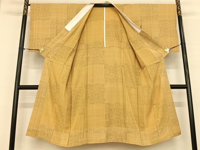 平和屋着物●長襦袢　無双仕立て　市松宝尽くし文様　正絹　逸品　未使用　AABF0400fy