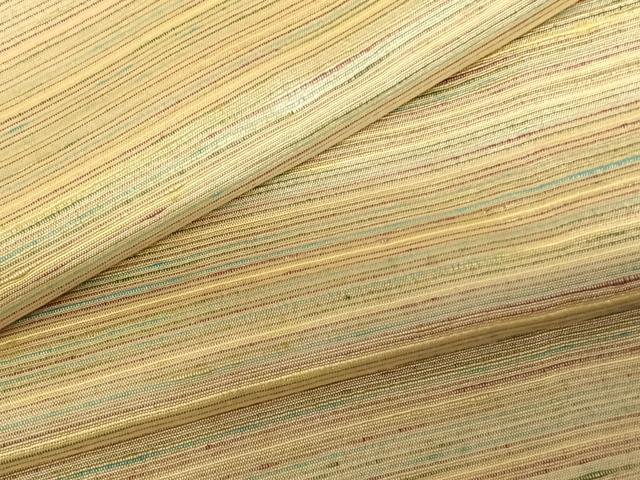 平和屋着物●紅花紬　米沢　横縞　正絹　逸品　AABF0402fy