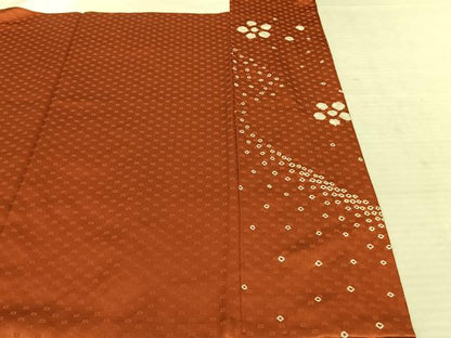 平和屋着物●訪問着　絞り　刺繍　雪輪風景花文　暈し染め　金彩　正絹　逸品　AABF0405fy