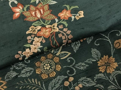 平和屋着物●訪問着　紬地　刺繍　花唐草文　金糸　金彩　正絹　逸品　AABF0406fy
