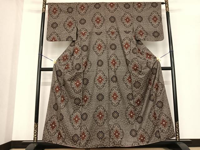 平和屋着物●本場大島紬　龍郷絣　正絹　逸品　AABF0407fy