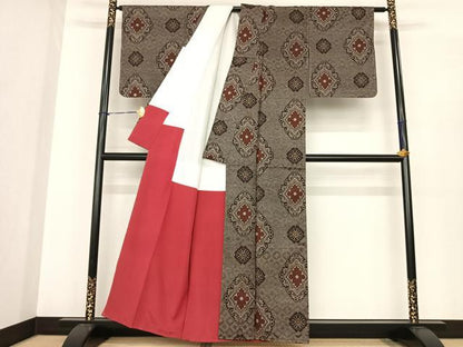 平和屋着物●本場大島紬　龍郷絣　正絹　逸品　AABF0407fy