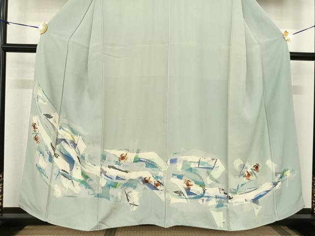 平和屋着物●訪問着　蟹　暈し染め　正絹　逸品　AABF0409fy 平和屋着物○訪問着 蟹 暈し染め 正絹 逸品 AABF0409fy