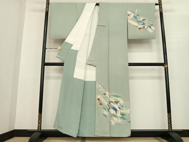 平和屋着物●訪問着　蟹　暈し染め　正絹　逸品　AABF0409fy 平和屋着物○訪問着 蟹 暈し染め 正絹 逸品 AABF0409fy
