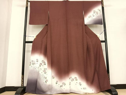 平和屋着物●訪問着　手描き　舞花文　暈し染め　金彩　さが美扱い　正絹　逸品　未使用　AABF0411fy
