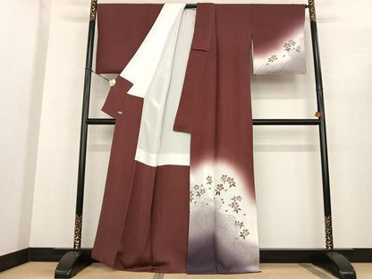 平和屋着物●訪問着　手描き　舞花文　暈し染め　金彩　さが美扱い　正絹　逸品　未使用　AABF0411fy