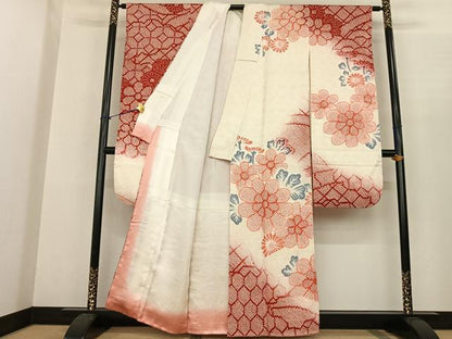平和屋着物●豪華振袖　総絞り　舞花文　正絹　逸品　AABF0417fy