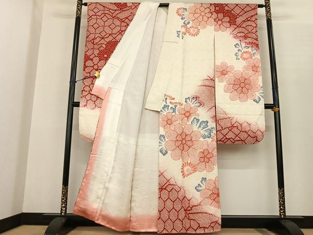 平和屋着物●豪華振袖　総絞り　舞花文　正絹　逸品　AABF0417fy
