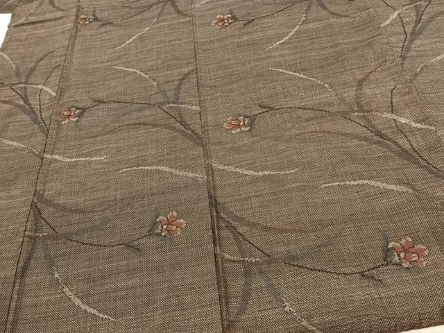 平和屋着物●本場大島紬　カタス7マルキ　枝花文　正絹　逸品　AABF0419fy