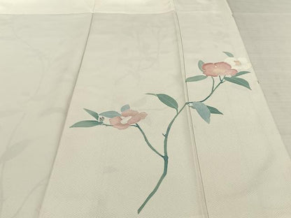 平和屋着物●訪問着　友禅　刺繍　枝花文　金糸　正絹　逸品　AABF0420fy