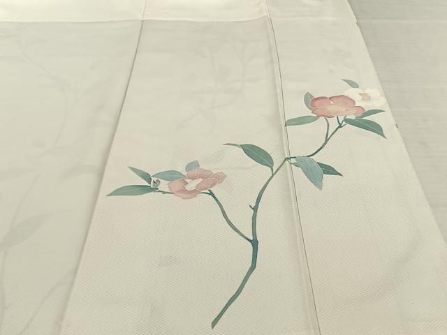 平和屋着物●訪問着　友禅　刺繍　枝花文　金糸　正絹　逸品　AABF0420fy
