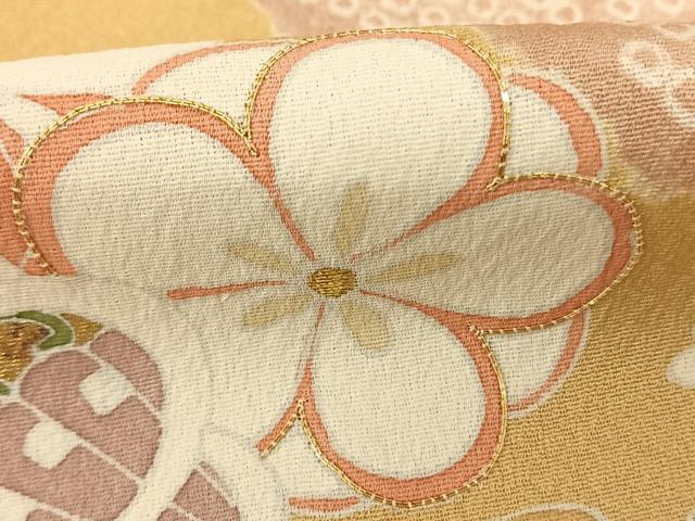 平和屋着物●訪問着　駒刺繍　熨斗花文　金彩　正絹　逸品　未使用　AABF0424fy