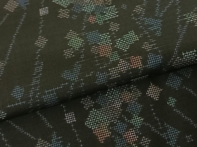 平和屋着物●本場大島紬　カタス7マルキ　散らし文　黒地　松坂屋扱い　正絹　逸品　未使用　AABF0429fy 平和屋着物○本場大島紬 カタス7マルキ 散らし文 黒地 松坂屋扱い 正絹
