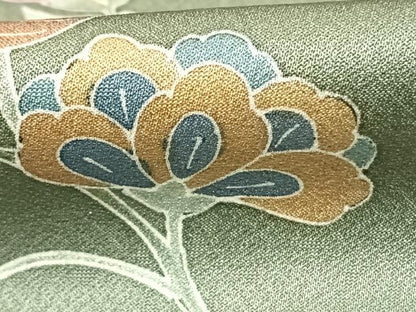 平和屋着物●友禅作家の巨匠　浅井青仁　訪問着　花唐草文　正絹　逸品　AABF0431fy