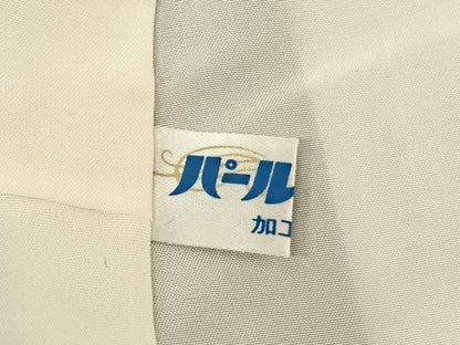 平和屋着物●上質な小紋　絞り　舞花文　黒地　正絹　逸品　AABF0432fy