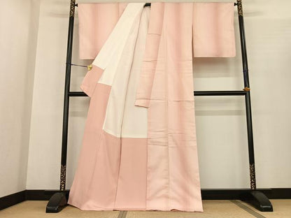 平和屋着物●上質な紬 間道 ロング丈 正絹 逸品 AABF0434fy