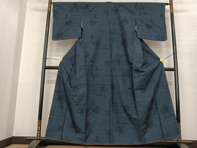 平和屋着物●上質な紬　100亀甲　雪輪唐草文　正絹　逸品　AABF0435fy