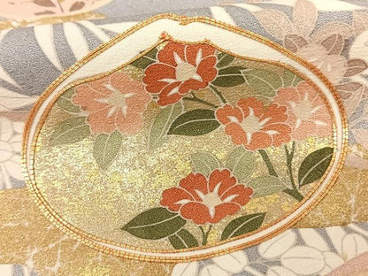 平和屋着物●訪問着　駒刺繍　枝花文　金彩　高島屋扱い　正絹　逸品　AABF0439fy