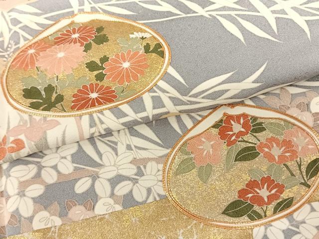 平和屋着物●訪問着　駒刺繍　枝花文　金彩　高島屋扱い　正絹　逸品　AABF0439fy