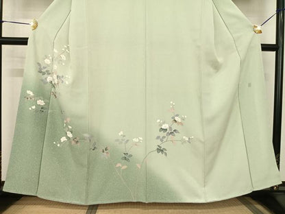 平和屋着物●訪問着　友禅　作家物　枝花文　暈し染め　正絹　逸品　AABF0442fy