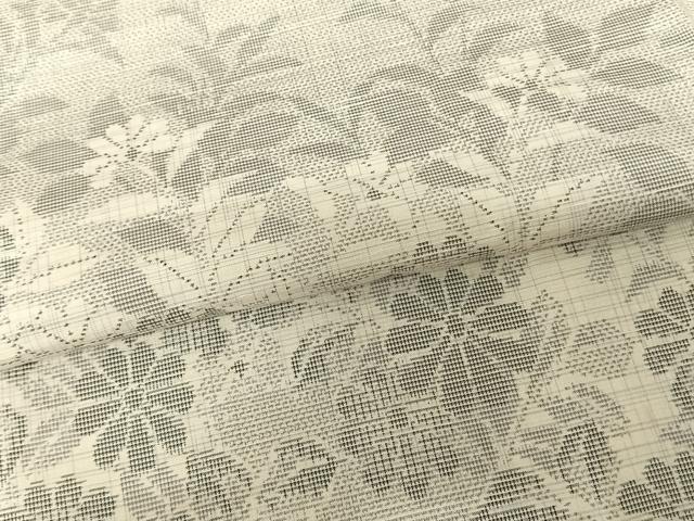 平和屋着物●訪問着　紬地　草花文　正絹　逸品　AABF0446fy