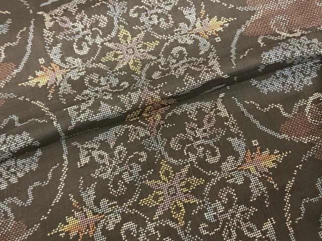 平和屋着物●本場大島紬　一元7マルキ　吉祥花文　正絹　逸品　AABF0447fy
